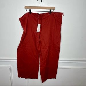 Eileen Fisher Lightweight Crinkled Cotton Paprika Pant Womens XL NWOT